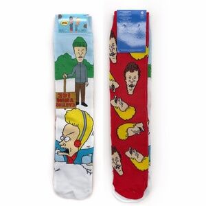 Beavis and Butt-Head Butthead Crew Socks Mens Womens MTV 90s Fun Gift NWT New